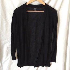 Eileen Fisher lightweight black open cardigan